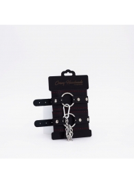 Черно-красные кожаные оковы - Crazy Handmade - купить с доставкой в Северске
