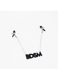 Зажимы на соски с кожаной подвеской BDSM - Crazy Handmade - купить с доставкой в Северске