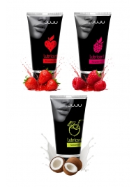 Набор из 3 съедобных лубрикантов JUJU (клубника, малина, кокос) - JuJu - купить с доставкой в Северске