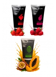 Набор из 3 съедобных лубрикантов JUJU (клубника, малина, тропические фрукты) - JuJu - купить с доставкой в Северске
