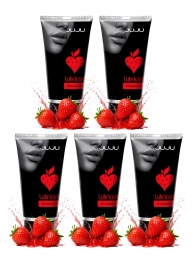 Набор из 5 съедобных лубрикантов JUJU со вкусом клубники - JuJu - купить с доставкой в Северске