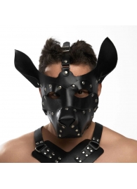 Черная кожаная маска «Собака» - Crazy Handmade - купить с доставкой в Северске