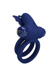 Синее эрекционное кольцо с вибростимуляцией клитора - Baile - в Северске купить с доставкой