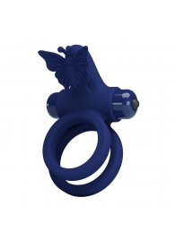 Синее эрекционное кольцо с вибростимуляцией клитора - Baile - в Северске купить с доставкой