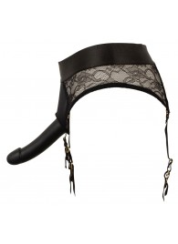 Черный женский страпон Strap-on Set: трусики и насадка - Orion - купить с доставкой в Северске