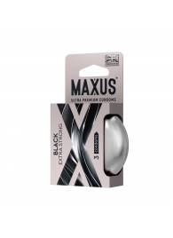 Черные утолщенные презервативы MAXUS Extra Strong с железным кейсом - 3 шт. - Maxus - купить с доставкой в Северске