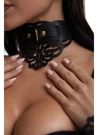 Фигурный чокер с узорами и золотистой фурнитурой - Crazy Handmade - купить с доставкой в Северске