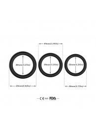 Набор из 3 черных эрекционных колец Stay Hard - Boys of Toys - в Северске купить с доставкой