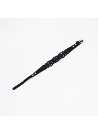 Черный ажурный чокер с золотистой фурнитурой - Crazy Handmade - купить с доставкой в Северске