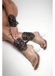 Черный фигурные оковы с золотистой фурнитурой - Crazy Handmade - купить с доставкой в Северске