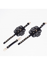 Черный фигурные оковы с золотистой фурнитурой - Crazy Handmade - купить с доставкой в Северске