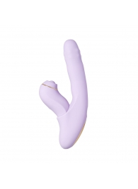 Сиреневый вибромассажер со съёмным клиторальным пульсатором DuoGlow - Svakom