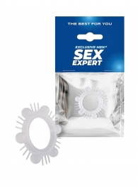 Эластичное эрекционное кольцо с шипиками и шариками - Sex Expert - в Северске купить с доставкой