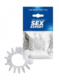 Эластичное эрекционное кольцо с шариками и лучами - Sex Expert - в Северске купить с доставкой
