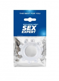 Прозрачное эрекционное кольцо со стимулирующими шариками - Sex Expert - в Северске купить с доставкой