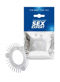 Эластичное эрекционное кольцо с 3 шариками и шипами - Sex Expert - в Северске купить с доставкой
