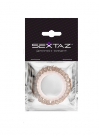 Эрекционное кольцо с бежевыми «ресничками» - Sextaz - в Северске купить с доставкой