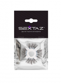 Эластичное эрекционное кольцо с черными «ресничками» - Sextaz - в Северске купить с доставкой
