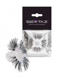 Эластичное эрекционное кольцо с черными «ресничками» - Sextaz - в Северске купить с доставкой