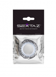 Эластичное эрекционное колечко с черными «ресничками» - Sextaz - в Северске купить с доставкой