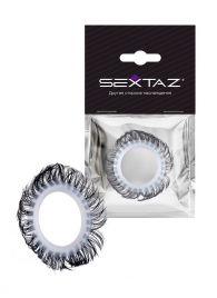 Эластичное эрекционное колечко с черными «ресничками» - Sextaz - в Северске купить с доставкой