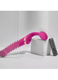 Ярко-розовый безремневой страпон Multi Orgasm Bendable Strap-On size L с клиторальной стимуляцией - Strap-on-me - купить с доставкой в Северске