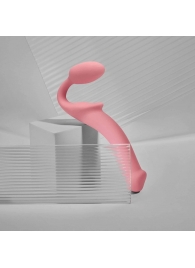 Розовый безремневой страпон Strap-on-me Semi-Realistic Bendable Strap-On size L - Strap-on-me - купить с доставкой в Северске