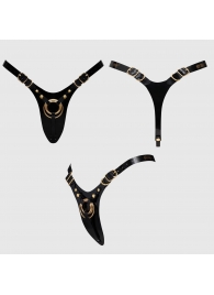 Черный пояс для фиксации насадок Strap-On-Me Leatherette Harness Fabulous - Strap-on-me - купить с доставкой в Северске