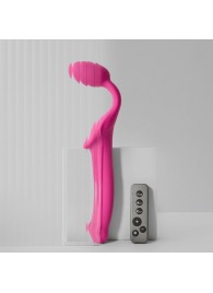 Ярко-розовый безремневой страпон Strap-on-me Vibrating Bendable Strap-On size L - Strap-on-me - купить с доставкой в Северске