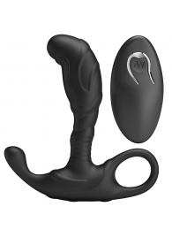 Черный изогнутый массажёр простаты с вибрацией и пультом ДУ - Baile - в Северске купить с доставкой