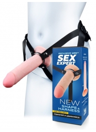 Мужской полый страпон на регулируемых ремешках - 22 см. - Sex Expert - купить с доставкой в Северске