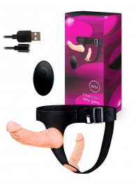 Женский страпон с 2 насадками, вибрацией и пультом ДУ - Erowoman-Eroman - купить с доставкой в Северске