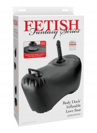 Черное надувное кресло с платформой для фиксации дилдо Body Dock Inflatable Love Seat - Pipedream - купить с доставкой в Северске