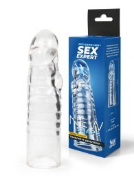 Прозрачная закрытая насадка на член - 15 см. - Sex Expert - в Северске купить с доставкой
