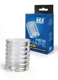 Прозрачная сквозная насадка на пенис с ребрышками - Sex Expert - в Северске купить с доставкой
