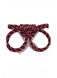 Черно-красные наручники-оковы ’’Узел-омега’’ из хлопковой веревки - Pecado - купить с доставкой в Северске