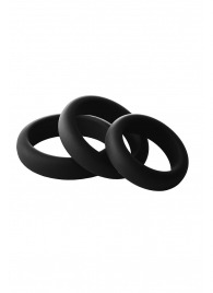Набор из 3 черных эрекционных колец Smooth Silicone Cockring Pack - Dream Toys - в Северске купить с доставкой