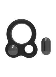 Черное эрекционное кольцо с утяжелителями Cockring Dual Weight - Dream Toys - в Северске купить с доставкой