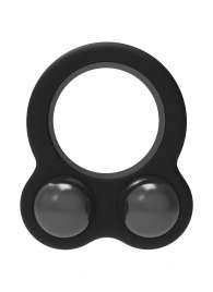 Черное эрекционное кольцо с утяжелителями Cockring Dual Weight - Dream Toys - в Северске купить с доставкой