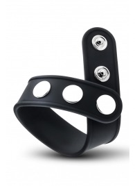 Черное эрекционное кольцо на кнопках - Blush Novelties - в Северске купить с доставкой