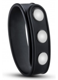 Черное эрекционное кольцо на кнопках - Blush Novelties - в Северске купить с доставкой