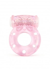 Розовое эрекционное виброкольцо с бабочкой - 1137 - в Северске купить с доставкой