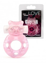 Розовое эрекционное виброкольцо в форме мишки - 1137 - в Северске купить с доставкой