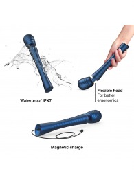 Синий вибромассажёр с насадками Man.wand Edgy - Manwan - в Северске купить с доставкой