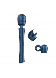 Синий вибромассажёр с насадками Man.wand Edgy - Manwan - в Северске купить с доставкой