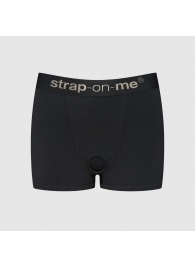 Черные трусики-боксеры для фиксации насадок Strap-on-me Harness Lingerie Allure - size S - Strap-on-me - купить с доставкой в Северске