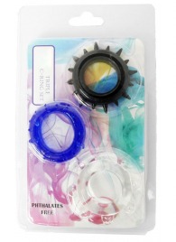 Набор из 3 эрекционных колец разного цвета и рельефа - Boys of Toys - в Северске купить с доставкой