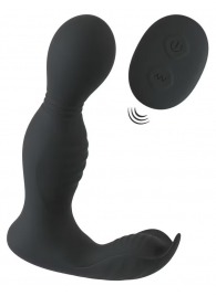 Черная анальная пробка с вибрацией, вращением и пультом ДУ RC Butt Plug with 2 Functions - Orion - в Северске купить с доставкой