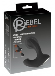 Черная анальная вибропробка с функцией расширения RC Butt Plug with 3 functions - Orion - в Северске купить с доставкой