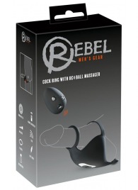 Черная вибронасадка для эрекции и стимуляции мошонки Cock ring with RC ball massager - Orion - в Северске купить с доставкой